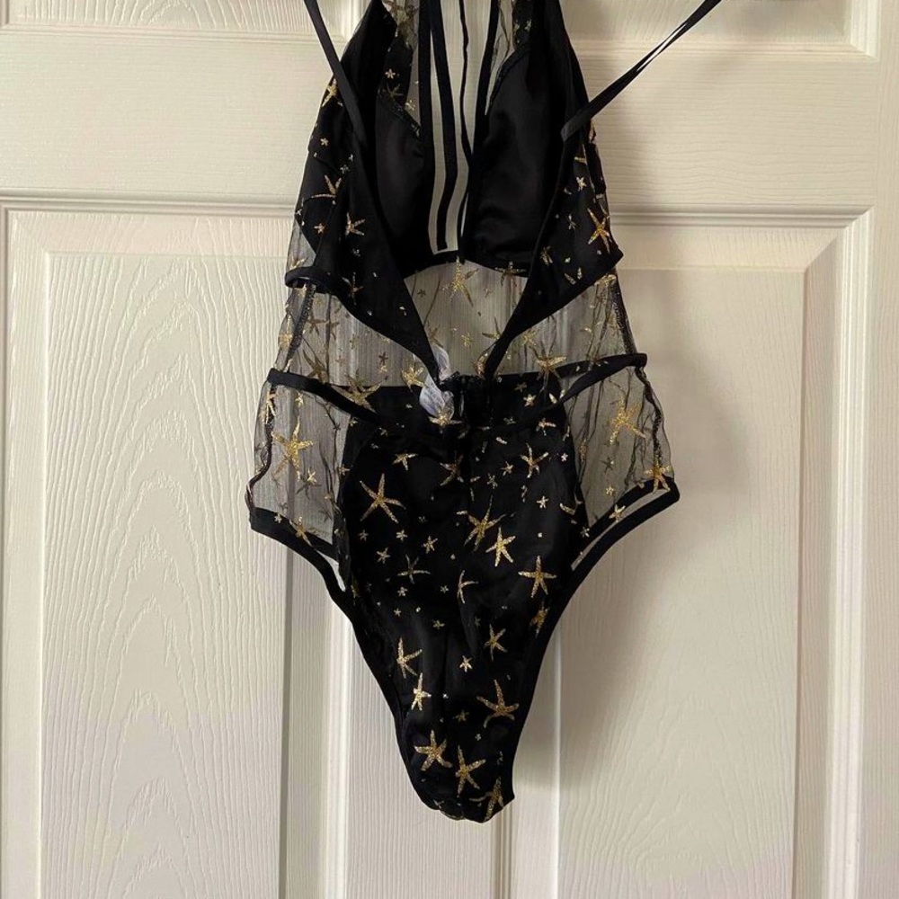 iHeartRaves Black Celestial Bodysuit